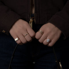 Gold and Diamond Pyramid Ring