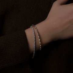 Twisted Gold and Diamond Bangle