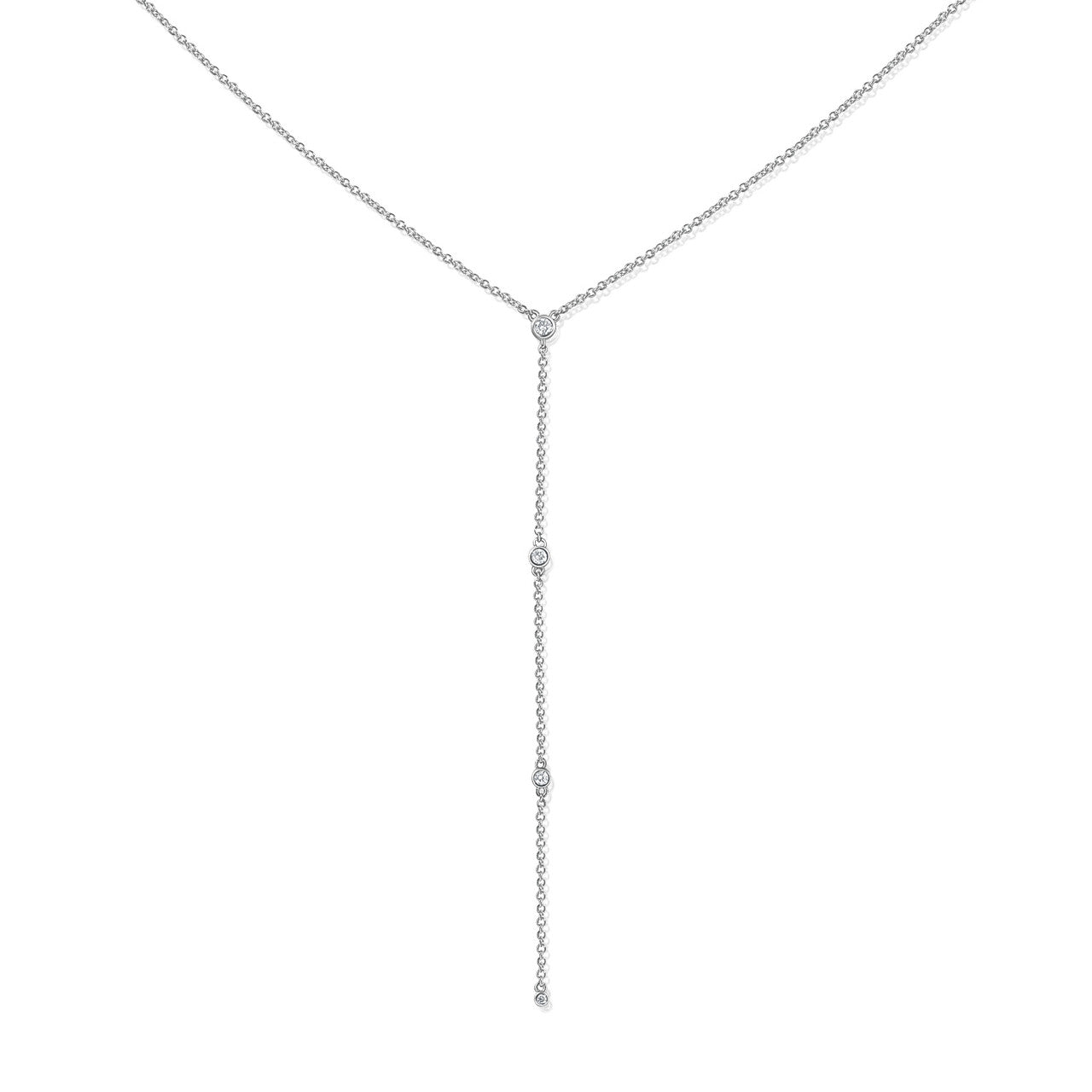 Diamonds by the Yard Lariat, 14K White Gold- URBAETIS Fine Jewelry