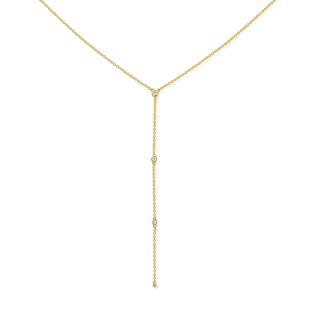 Diamonds by the Yard Lariat, 14K Yellow Gold- URBAETIS Fine Jewelry