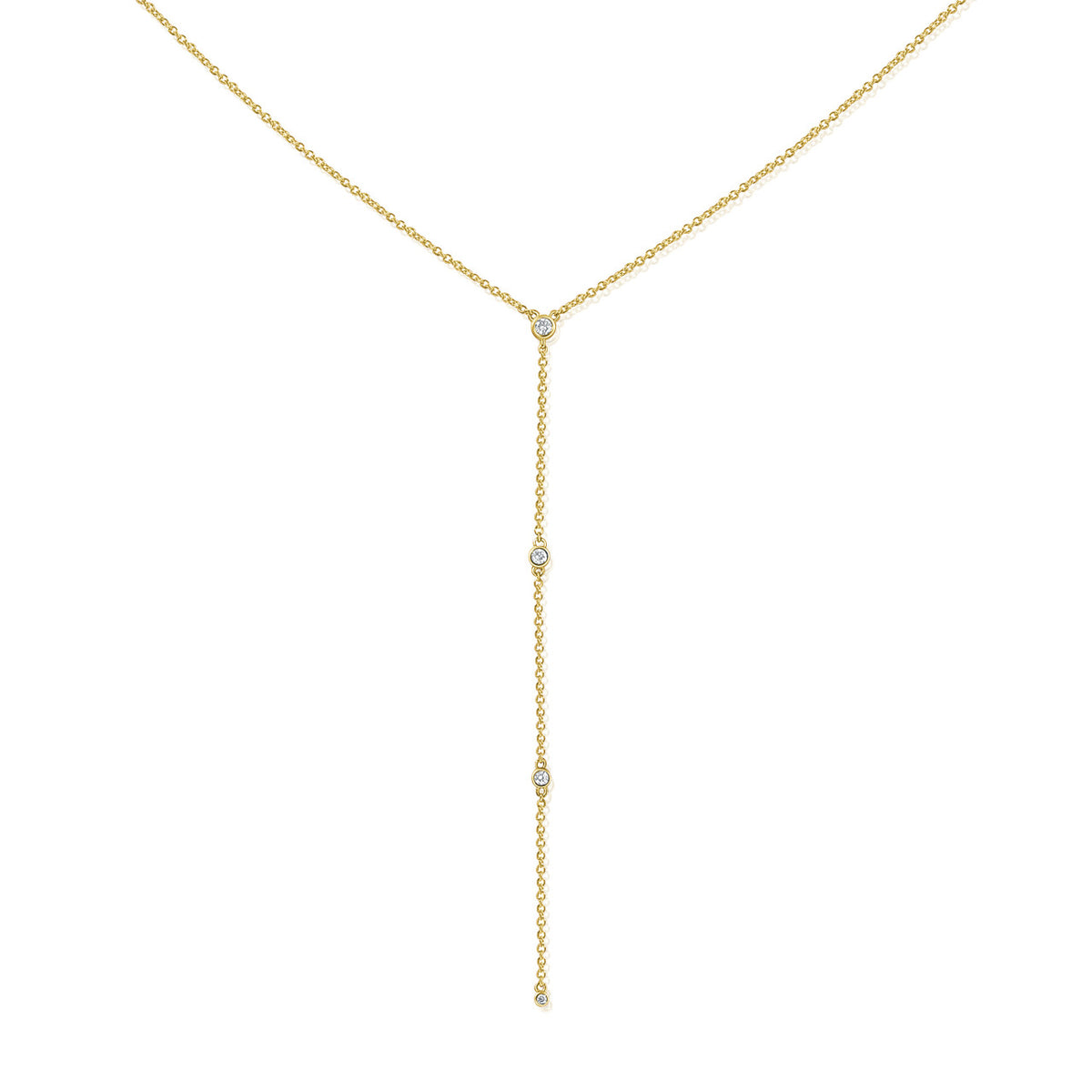 Diamonds by the Yard Lariat, 14K Yellow Gold- URBAETIS Fine Jewelry