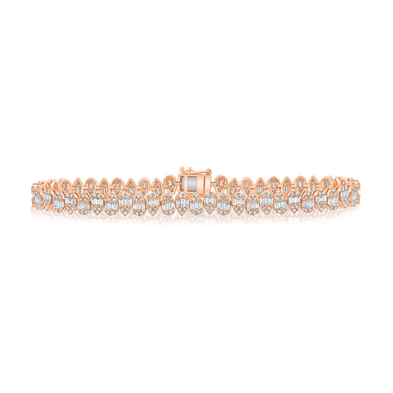 Up and Down Diamond Pear illusion Bracelet, 14K Rose Gold- URBAETIS Fine Jewelry