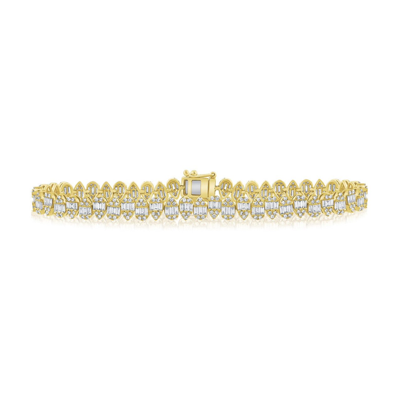 Up and Down Diamond Pear illusion Bracelet, 14K Yellow Gold- URBAETIS Fine Jewelry