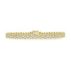 Up and Down Diamond Pear illusion Bracelet, 14K Yellow Gold- URBAETIS Fine Jewelry