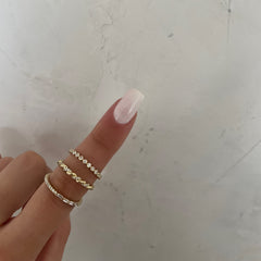 Bezel Set Diamond Stackable Ring, 14K Yellow gold- URBAETIS Fine Jewelry