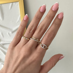 Diamond Mariner Chain Ring, 14K Yellow Gold- URBAETIS Fine Jewelry