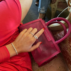 Baguette and Round Diamond Bangle, 14k White Gold- URBAETIS Fine Jewelry