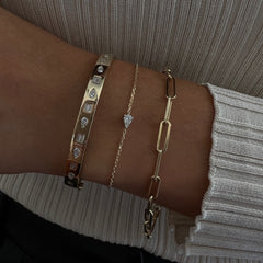 Pear Diamond Cluster Bracelet- 14K Yellow gold, 0.11 carats- URBAETIS Fine Jewelry