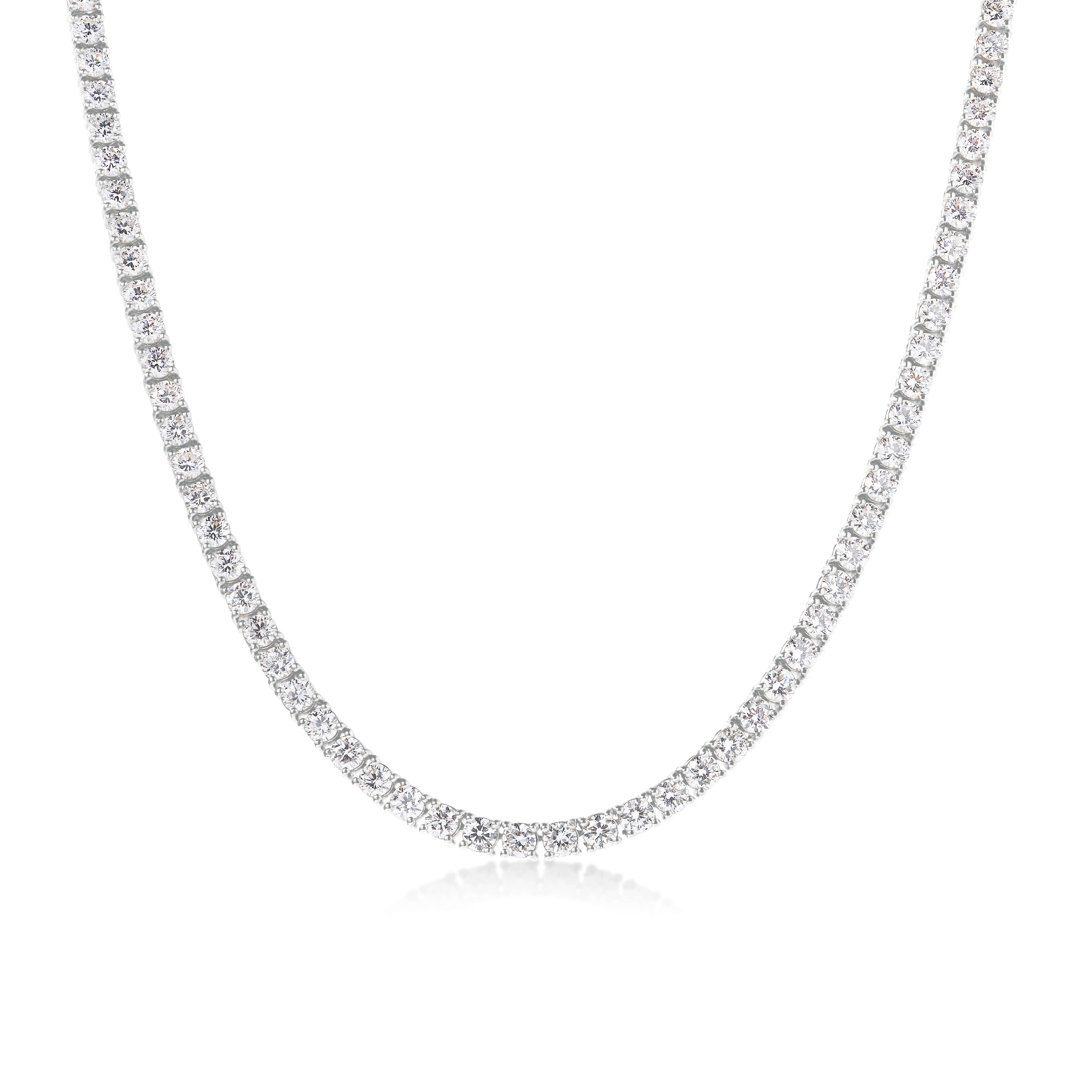 14k White Gold Lab Diamond Tennis Necklace