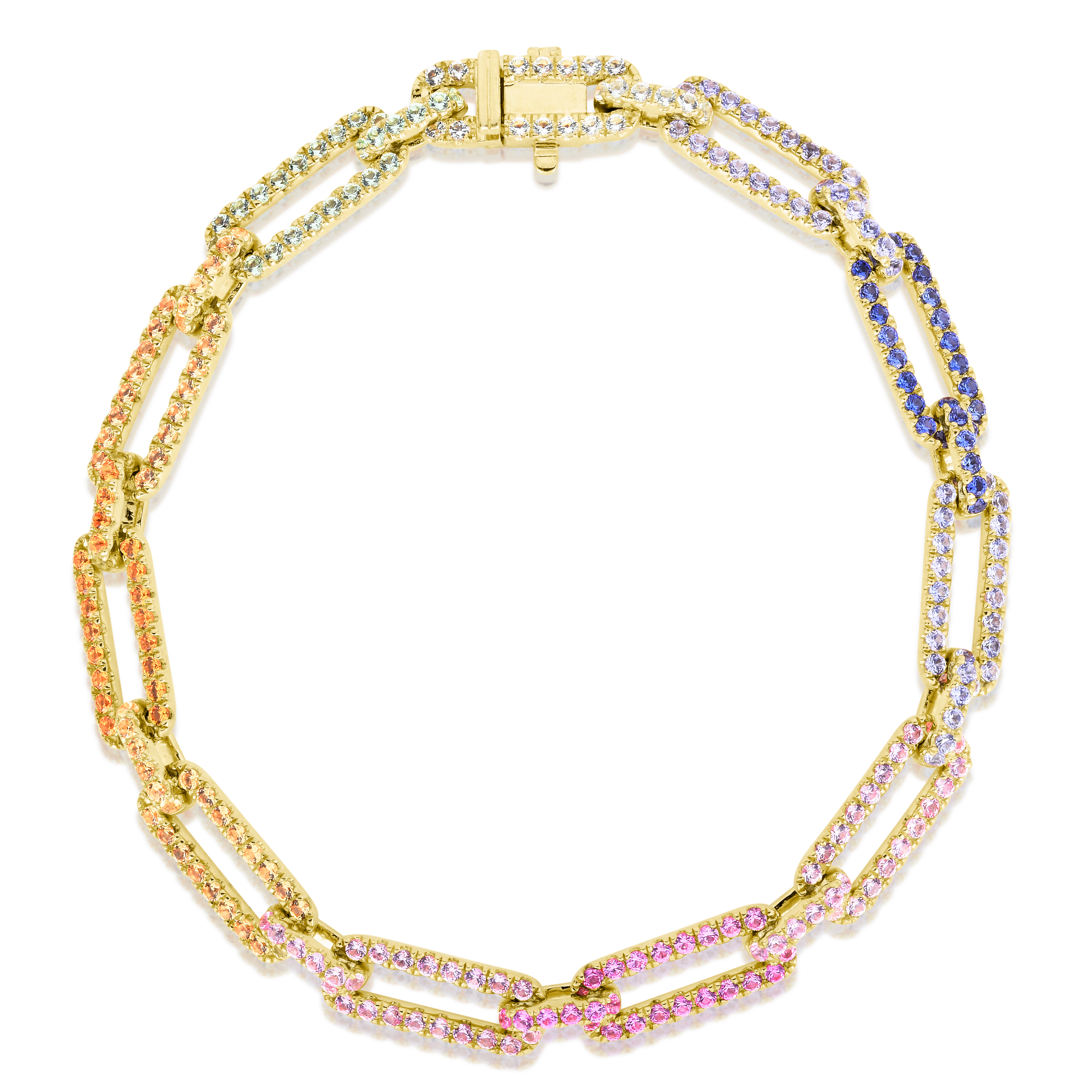 14k Gold Rainbow Link Bracelet