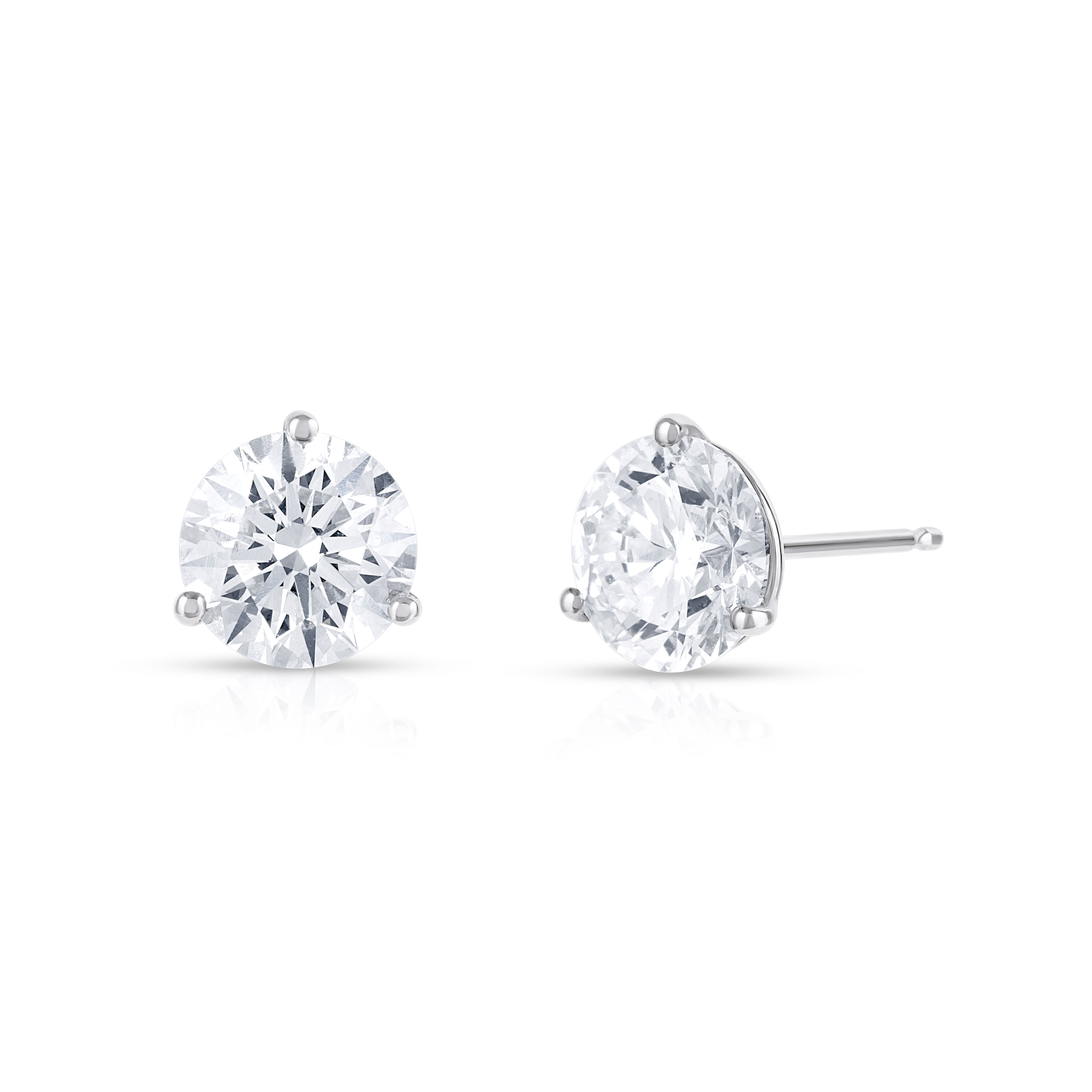 14k White Gold Martini Set Lab Diamond Studs