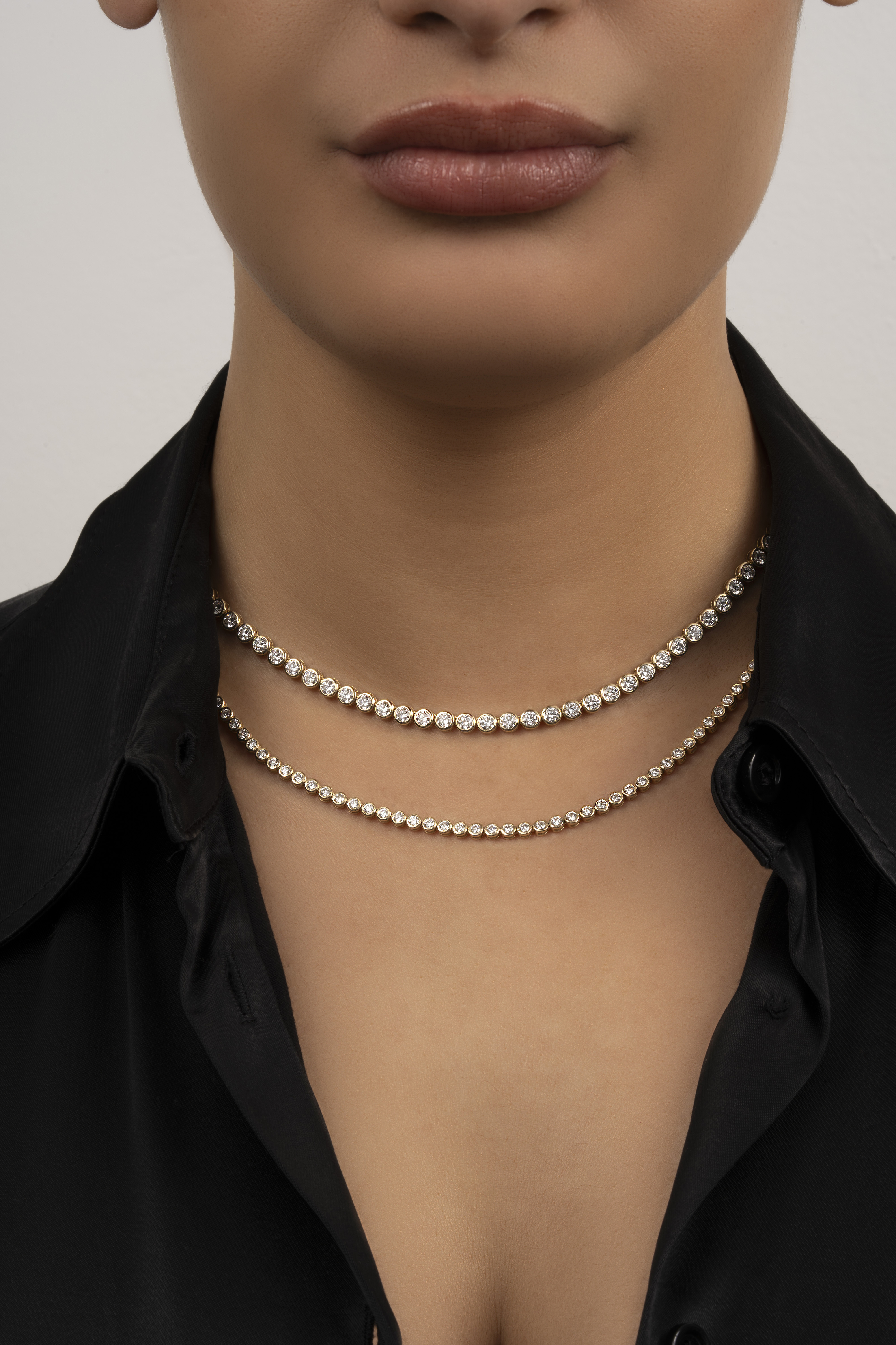 Bezel Set Diamond Necklace